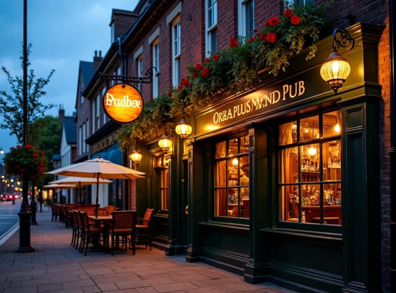 Sawbuck's exterior at dusk